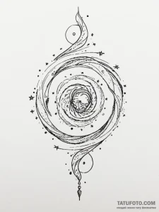 Tattoo design a tiny, abstract galaxy swirl o... - эскиз тату (№1755484562_0, 18.08.2025 02:36) — Tatufoto.com