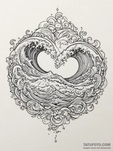 Tattoo design a pair of matching waves, one o... - эскиз тату (№1755485160_0, 18.08.2025 02:46) — Tatufoto.com