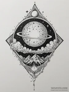 Tattoo sketch a subtle cloud texture on a cel... - эскиз тату (№1755485357_0, 18.08.2025 02:49) — Tatufoto.com