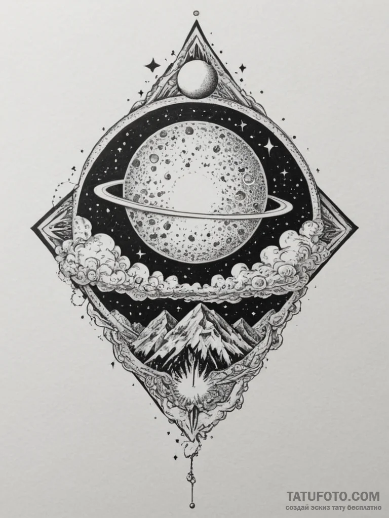 Tattoo sketch a subtle cloud texture on a cel... - эскиз тату (№1755485357_0, 18.08.2025 02:49) — Tatufoto.com