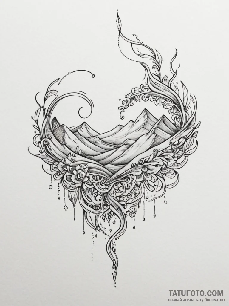 Tattoo sketch a subtle soundwave of a loved o... - эскиз тату (№1755486166_0, 18.08.2025 03:02) — Tatufoto.com