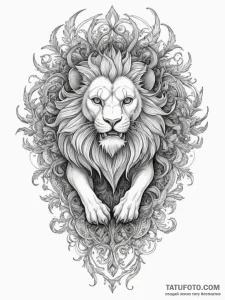Manticore, concept art for tattoo, ornamental... - эскиз тату (№1755486766_0, 18.08.2025 03:12) — Tatufoto.com