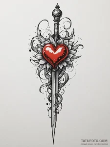 Tattoo design a scepter with a heart at its t... - эскиз тату (№1755487567_0, 18.08.2025 03:26) — Tatufoto.com