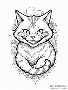 Cheshire cat, tattoo flash sheet design, old... - эскиз тату (№1755489966_0, 18.08.2025 04:06) — Tatufoto.com