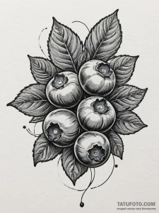 Blueberry, tattoo flash sheet design, on a cl... - эскиз тату (№1755490367_0, 18.08.2025 04:12) — Tatufoto.com