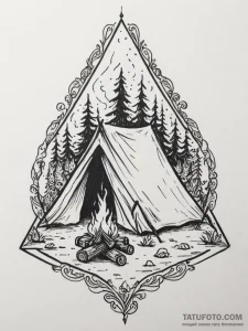 Tattoo sketch a stylized campfire on one, a t... - эскиз тату (№1755490767_0, 18.08.2025 04:19) — Tatufoto.com