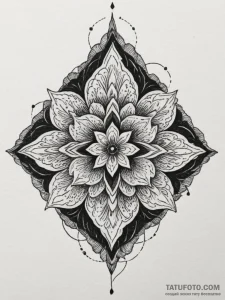 Tattoo design a dramatic blackwork design wit... - эскиз тату (№1755491175_0, 18.08.2025 04:26) — Tatufoto.com