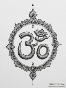 Om (symbol), concept art for tattoo, on a cle... - эскиз тату (№1755492778_0, 18.08.2025 04:52) — Tatufoto.com