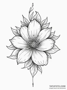 Flower, concept art for tattoo, on a clean wh... - эскиз тату (№1755493176_0, 18.08.2025 04:59) — Tatufoto.com