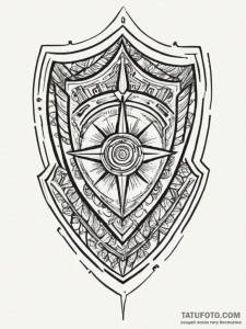 Tattoo sketch an abstract "shield" made of in... - эскиз тату (№1755493579_0, 18.08.2025 05:06) — Tatufoto.com