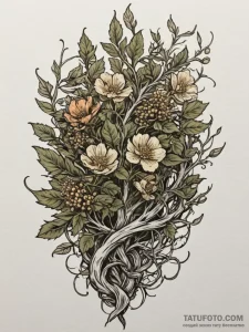 Tattoo design a thorny bush or bramble, symbo... - эскиз тату (№1755493777_0, 18.08.2025 05:09) — Tatufoto.com