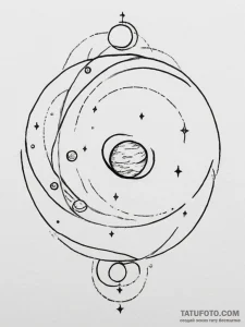 Tattoo design a realistic celestial body (pla... - эскиз тату (№1755537951_0, 18.08.2025 17:25) — Tatufoto.com