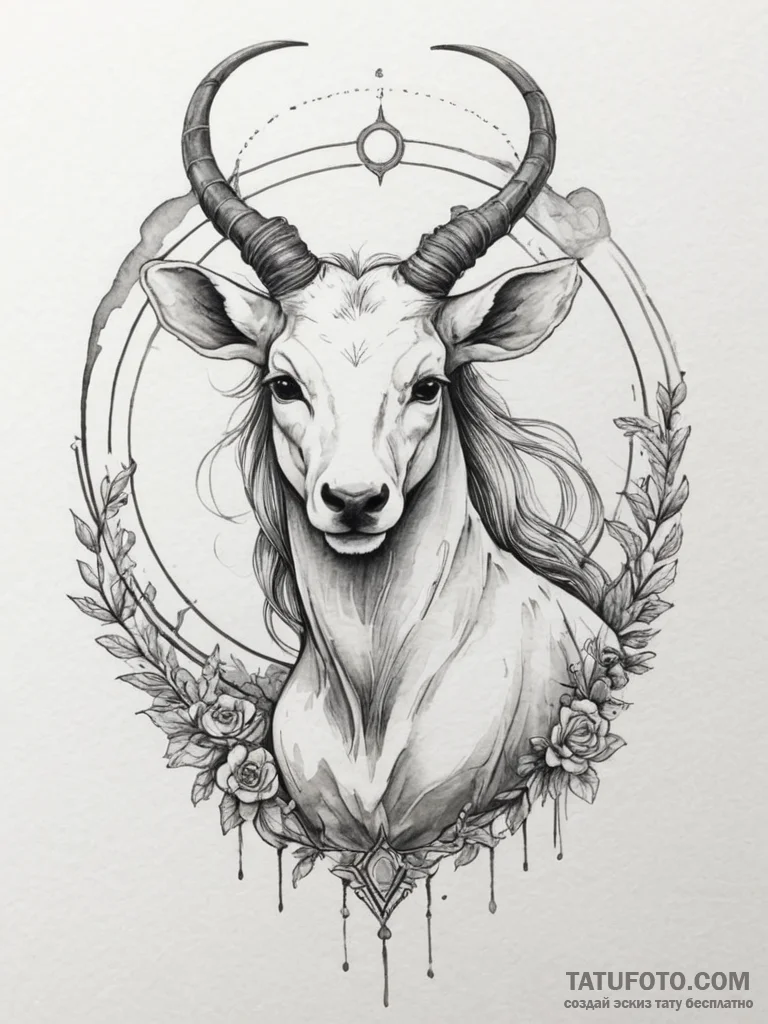Tattoo design a zodiac animal's spirit appear... - эскиз тату (№1755538148_0, 18.08.2025 17:29) — Tatufoto.com