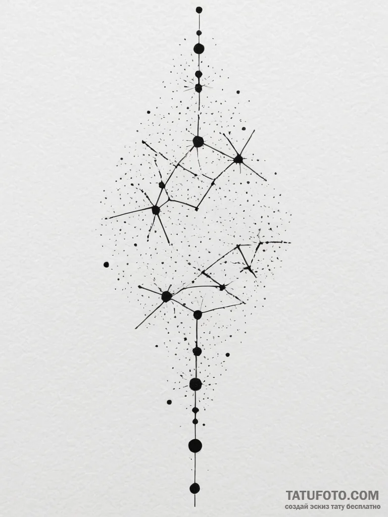 Tattoo sketch a delicate constellation on the... - эскиз тату (№1755539476_0, 18.08.2025 17:51) — Tatufoto.com