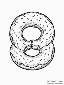 Tattoo sketch two halves of a stylized donut.... - эскиз тату (№1755544285_0, 18.08.2025 19:11) — Tatufoto.com