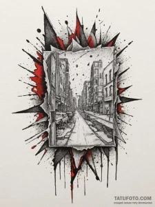 Tattoo design a shattered screen effect with... - эскиз тату (№1755544882_0, 18.08.2025 19:21) — Tatufoto.com