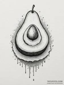 Tattoo sketch 'avocado' on one, 'toast' on th... - эскиз тату (№1755547639_0, 18.08.2025 20:07) — Tatufoto.com