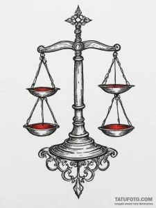 Tattoo sketch libra's scales tipping wildly w... - эскиз тату (№1755547835_0, 18.08.2025 20:10) — Tatufoto.com