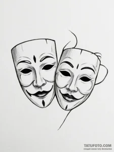 Theater masks - эскиз тату (№1755548231_0, 18.08.2025 20:17) — Tatufoto.com