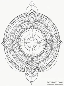 Tattoo sketch a "loading" circle with abstrac... - эскиз тату (№1755548430_0, 18.08.2025 20:20) — Tatufoto.com