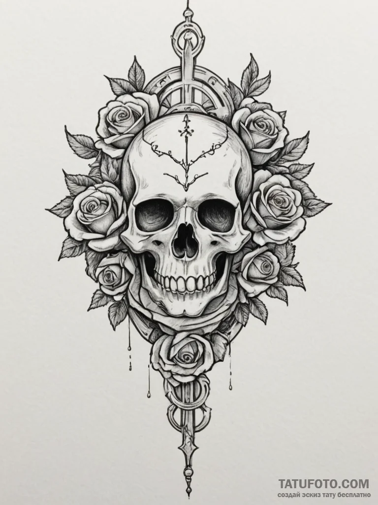 Beetle, concept art for tattoo, chicano tatto... - эскиз тату (№1755548628_0, 18.08.2025 20:23) — Tatufoto.com