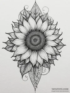 Tattoo sketch a sunflower following the path... - эскиз тату (№1755549817_0, 18.08.2025 20:43) — Tatufoto.com