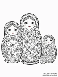 Tattoo design a set of russian dolls, represe... - эскиз тату (№1755550807_0, 18.08.2025 21:00) — Tatufoto.com