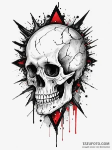 A shattered mirror reflecting a skull, artist... - эскиз тату (№1755551005_0, 18.08.2025 21:03) — Tatufoto.com