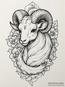 Tattoo sketch an aries ram’s head with a smal… — эскиз тату (№1755551402_0, 18.08.2025 21:10) — Tatufoto.com