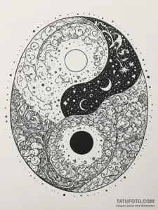 Yin-yang, tattoo drawing outline, on a clean… — эскиз тату (№1755553600_0, 18.08.2025 21:46) — Tatufoto.com