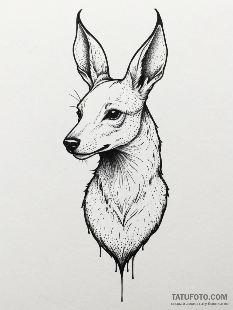 Tattoo sketch a fine line animal silhouette o... - эскиз тату (№1755554387_0, 18.08.2025 21:59) — Tatufoto.com