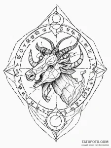Tattoo sketch a zodiac symbol drawn on a piec... - эскиз тату (№1755556599_0, 18.08.2025 22:36) — Tatufoto.com