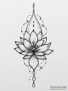 Tattoo design a single dewdrop glistening on... - эскиз тату (№1755558993_0, 18.08.2025 23:16) — Tatufoto.com