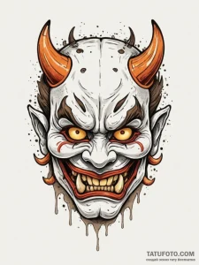 A japanese hannya mask, artistic tattoo sketc... - эскиз тату (№1755561378_0, 18.08.2025 23:56) — Tatufoto.com