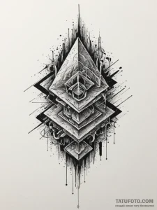 A "glitch in the matrix" effect on a simple o... - эскиз тату (№1755562995_0, 19.08.2025 00:23) — Tatufoto.com