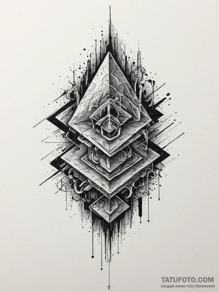 A "glitch in the matrix" effect on a simple o... - эскиз тату (№1755562995_0, 19.08.2025 00:23) — Tatufoto.com
