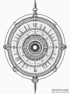 A close-up of a vintage radio dial., artistic... - эскиз тату (№1755564201_0, 19.08.2025 00:43) — Tatufoto.com