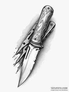 Tattoo design a classic, rugged pocket knife,... - эскиз тату (№1755564406_0, 19.08.2025 00:46) — Tatufoto.com