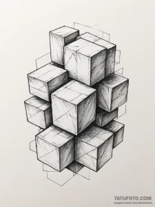 Cubes - эскиз тату (№1755565415_0, 19.08.2025 01:03) — Tatufoto.com