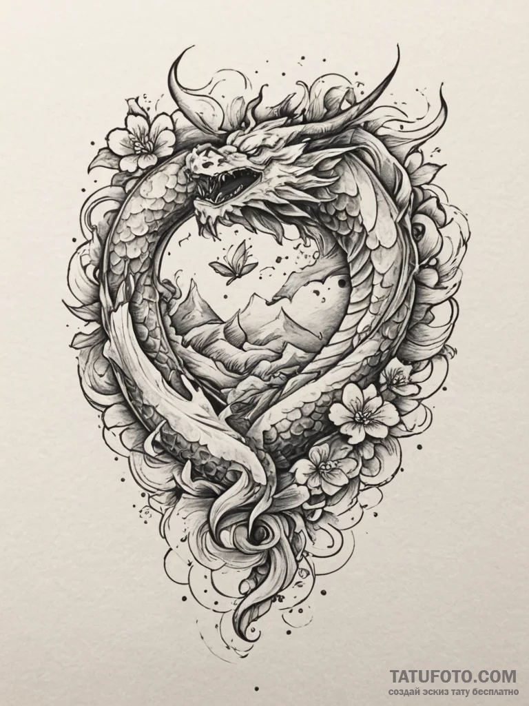 Tattoo sketch a deconstructed heart, showing... - эскиз тату (№1755566413_0, 19.08.2025 01:20) — Tatufoto.com