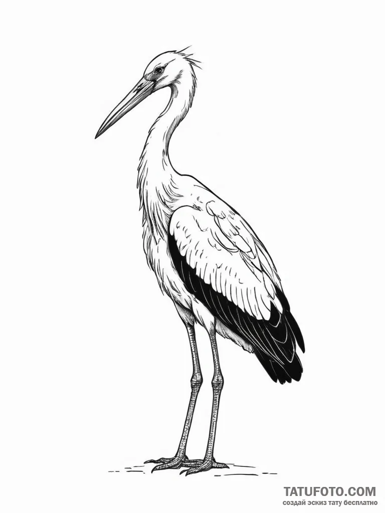 Stork - эскиз тату (№1755566614_0, 19.08.2025 01:23) — Tatufoto.com