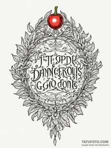 Tattoo sketch the words 'it's dangerous to go... - эскиз тату (№1755567398_0, 19.08.2025 01:36) — Tatufoto.com