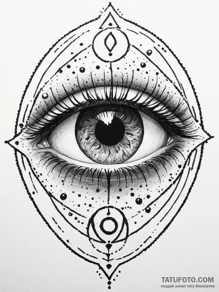 Tattoo design a zodiac animal's eye, highly d... - эскиз тату (№1755567790_0, 19.08.2025 01:43) — Tatufoto.com