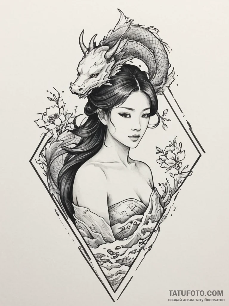 Tattoo design a virgo maiden's silhouette bre... - эскиз тату (№1755568181_0, 19.08.2025 01:49) — Tatufoto.com