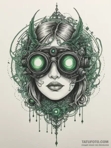 Tattoo design a stylized night vision goggles... - эскиз тату (№1755568391_0, 19.08.2025 01:53) — Tatufoto.com