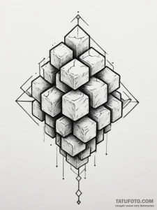 Tattoo design a stylized block of classic gam... - эскиз тату (№1755569186_0, 19.08.2025 02:06) — Tatufoto.com