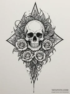 Tattoo sketch: a kolovrat emerging from a sto... - эскиз тату (№1755569589_0, 19.08.2025 02:13) — Tatufoto.com