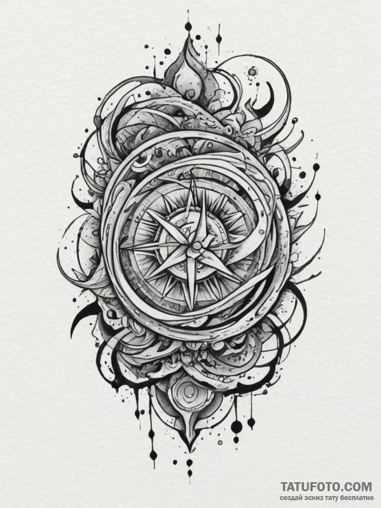 Tattoo sketch an abstract depiction of contro... - эскиз тату (№1755570189_0, 19.08.2025 02:23) — Tatufoto.com