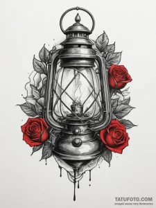 Tattoo design a fantasy adventurer's lantern... - эскиз тату (№1755570987_0, 19.08.2025 02:36) — Tatufoto.com