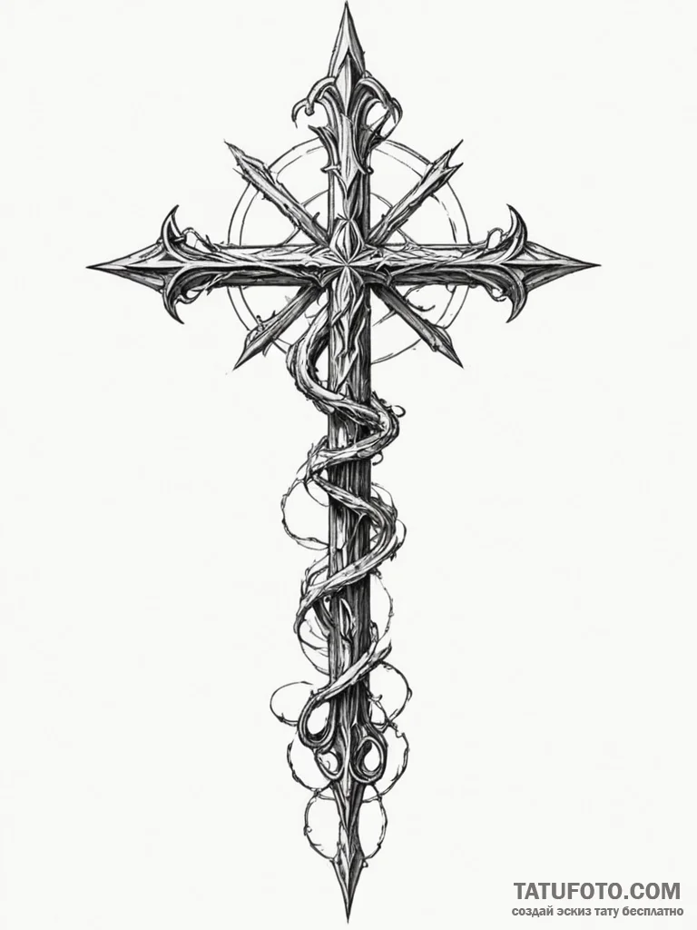The leviathan cross - эскиз тату (№1755571586_0, 19.08.2025 02:46) — Tatufoto.com